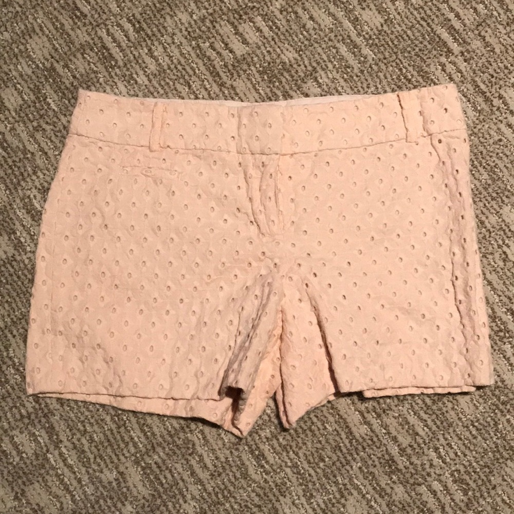 Loft peach patterned/textured shorts